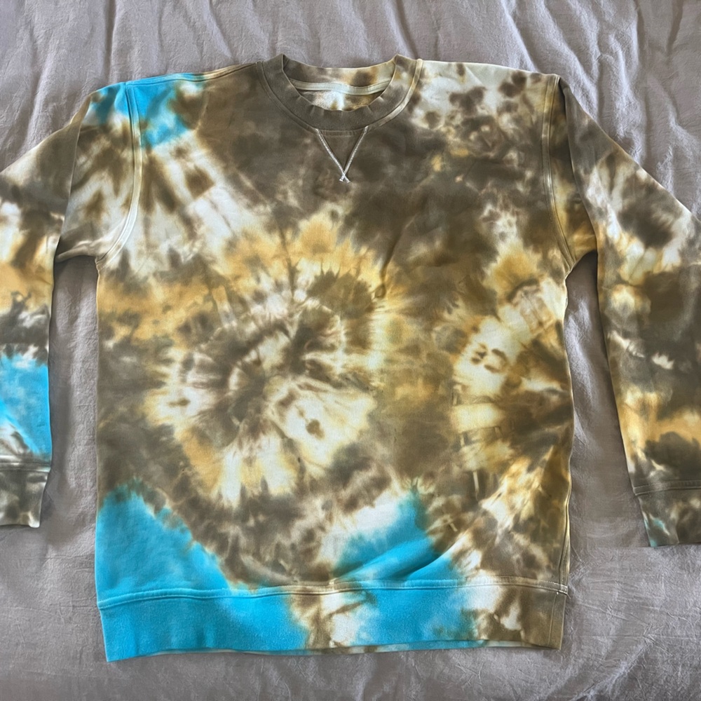 lululemon athletica Tie-Dye Crew Neck Sweater - Blue, Brown, Yellow